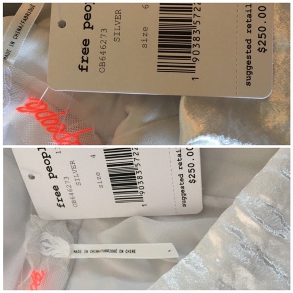 NWT Vintage Free People White Satin Silver Crush Jumpsuit size 6 - Picture 7 of 8